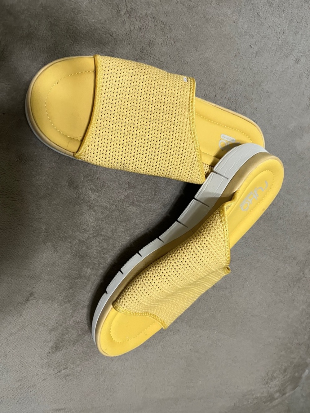Ryka Yellow Slide with Cushioned Insole size 12w
